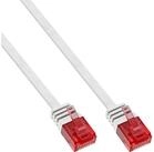 Inline InLine&reg; Patchkabel flach, U/UTP, Cat.6, wei&szlig;, 1m LAN-Kabel