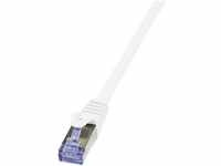 LogiLink Netzwerkkabel CAT 6A S/FTP 7.5 m LAN-Kabel, Flammwidrig, mit...