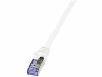 LogiLink Netzwerkkabel CAT 6A S/FTP 10 m LAN-Kabel, Flammwidrig, mit...