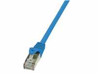 LogiLink Patchkabel Kat.5e F/UTP LAN-Kabel, blau, 0,50m