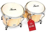 XDrum Bongo Pro - 6,5" Macho und 7,5" Hembra, mit stimmbaren Naturfellen - Holz: