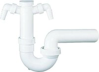 Dallmer Siphon DALLMER R&ouml;hren-Siphon 100/2, 1 1/2"xDN50 m.2 WA-Anschl&uuml;ssen
