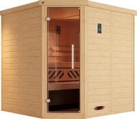 weka Sauna Kemi, BxTxH: 195 x 195 x 200 cm, 45 mm, (Set) 7,5 kW-Ofen mit digitaler