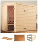 weka Sauna Turku Eck 2, BxTxH: 245 x 195 x 203,5 cm, 45 mm, ohne Ofen
