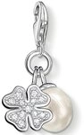 THOMAS SABO Charm-Einh&auml;nger Kleeblatt mit Perle, 0831-167-14, mit Zirkonia...