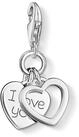 THOMAS SABO Charm-Einh&auml;nger Herzen I LOVE YOU