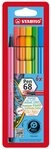 STABILO Faserstift STABILO Pen 68 Filzstift - 1 mm - Leuchtfarben - 6er Set