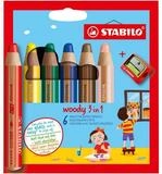 STABILO Buntstift STABILO woody 3 in 1 Buntstift - 10 mm - 6er Set
