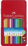 Faber-Castell Buntstift Colour Grip Buntstifte Set 12 farbig sortiert im Metall...