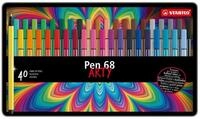 STABILO Faserstift STABILO Pen 68 ARTY Filzstift - 1 mm - 40er Metalletui