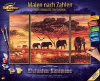 Schipper Malen nach Zahlen Meisterklasse Triptychon - Elefanten Karawane, Made...