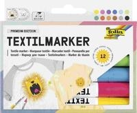 Folia Filzstift Folia Textilmaler, Farbstifte f&uuml;r Textilien 12er Set