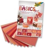 Folia Bastelkartonpapier folia Motivblock Basics rot 24x34cm 30 Blatt