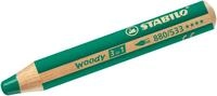 STABILO Buntstift Holzfarbstift woody 3 in 1 dunkelgr&uuml;n Packung mit 5 St&uuml;ck