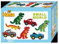 Hama Midi Bügelperlen Geschenkpackung kleine Welt Dinosaurier & Auto blau