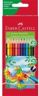 Faber-Castell Buntstift Farbstift Dreikant 12 Farbstifte sortiert im Kartonetui