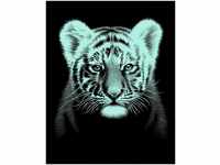 MAMMUT Spiel und Geschenk Kunstdruck Tigerbaby, Silber, 18 cm x 11 cm