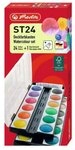 Herlitz Bastelfarbe herlitz ST24 Wasserfarbkasten (24 Farben + Deckwei&szlig;),...