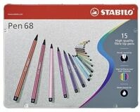 STABILO Faserstift STABILO Pen 68 Filzstift - 1 mm - 15er Metalletui