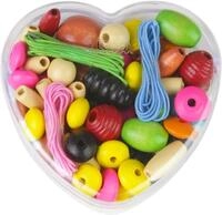 Lena&reg; Spiel LENA Holzf&auml;delperlen in Herzdose - Bastelset f&uuml;r Kinder ab 3