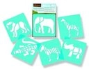 Spiel Mal-Schablonen 6er-Set Tiere Savanne