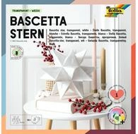 Folia Stumpenkerze Faltbl&auml;tter Bascetta-Stern midi wei&szlig;