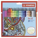 STABILO Faserstift STABILO Pen 68 Filzstift - 1 mm - 24er Set