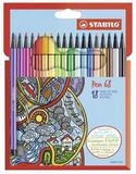 STABILO Faserstift STABILO Pen 68 Filzstift - 1 mm - 18er Set - Kartonetui