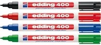 edding Permanentmarker edding Permanent-Marker '400' farbsortiert, 4 Stk.