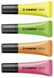 STABILO Marker NEON, (4-tlg), Textmarker in Neonfarbe
