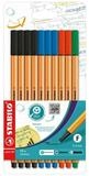 STABILO Fineliner point 88&reg; - Office, (10-tlg), mit wasserbasierter Tinte ohne