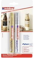 edding Permanentmarker edding 750 Glanzlackmarker 2er Set gold und silber