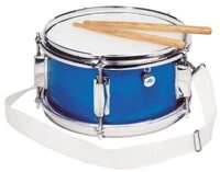 goki Spielzeug-Musikinstrument Spielmannszugtrommel mit Snare, blau, Variabel
