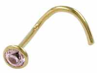 Gallay Nasenpiercing 2,5mm Spirale mit Zirkonia rund pink 18Kt Gold (1-tlg)