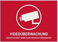 ABUS Warnschild ABUS AU1320 Warnaufkleber Video&uuml;berwachung Sprachen Deutsch (B...