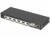SpeaKa Professional 2x4 HDMI Splitter HDMI-Adapter, mit Audio-Ports, mit