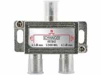 Schwaiger SAT-Verteiler Verteiler 2-fach, 5-2250 MHz Silber, SAT Verteiler, TV,