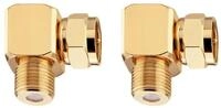 OEHLBACH Antenna F-AD 90 Winkeladapter F-Stecker 2 St&uuml;ck Audio- & Video-Adapter