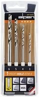 Alpen Holzbohrer Alpen 603002100 Holz-Spiralbohrer-Set 4teilig 3 mm, 4 mm, 5 mm, 6 mm