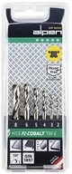 Alpen Metallbohrer Alpen 100906100 HSS-E Metall-Spiralbohrer-Set 6teilig Cobalt DIN