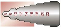 Exact Metallbohrer Exact 1605328 SB-VERPACKUNG HSS Stufenbohrer 3-Fl&auml;chenschaft 1 S