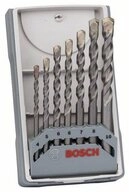 BOSCH Spiralbohrer Betonbohrer Set, Silver Percussion, 7-teilig, 4, 5, 6, 6, 7