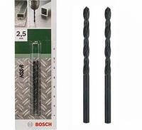 BOSCH Metallbohrer Bosch Metallbohrer HSS-R rollgewalzt (2 St&uuml;ck, &Oslash; 2,5 mm)