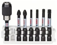 BOSCH Kreuzschlitz-Bit Schrauberbit-Set Impact Control, 7-teilig, PH2, PZ2, T15