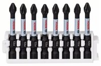 BOSCH Kreuzschlitz-Bit Schrauberbit-Set Impact Control, 8-teilig, 8 x PZ2, 50 mm