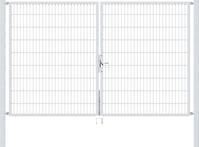 Zaundoppelt&uuml;r ALBERTS "Flexo", silber (feuerverzinkt), B:300cm H:180cm, Stahl,...