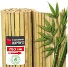 NOOR Sichtschutzzaunmatten Bambusmatte DELUXE - extra dicke Bambusst&auml;be, stilvoller