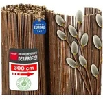 NOOR Sichtschutzzaunmatten Weidenmatte DELUXE - nat&uuml;rlicher Sichtschutz beige 300 cm