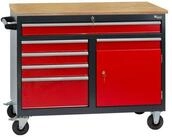DEMA Werkzeugwagen Werktisch, 5 Schubladen