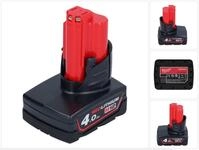 Milwaukee M12 B4 12 V 4,0 Ah / 4000 mAh Li-Ion Einschub Akku (4932430065)...